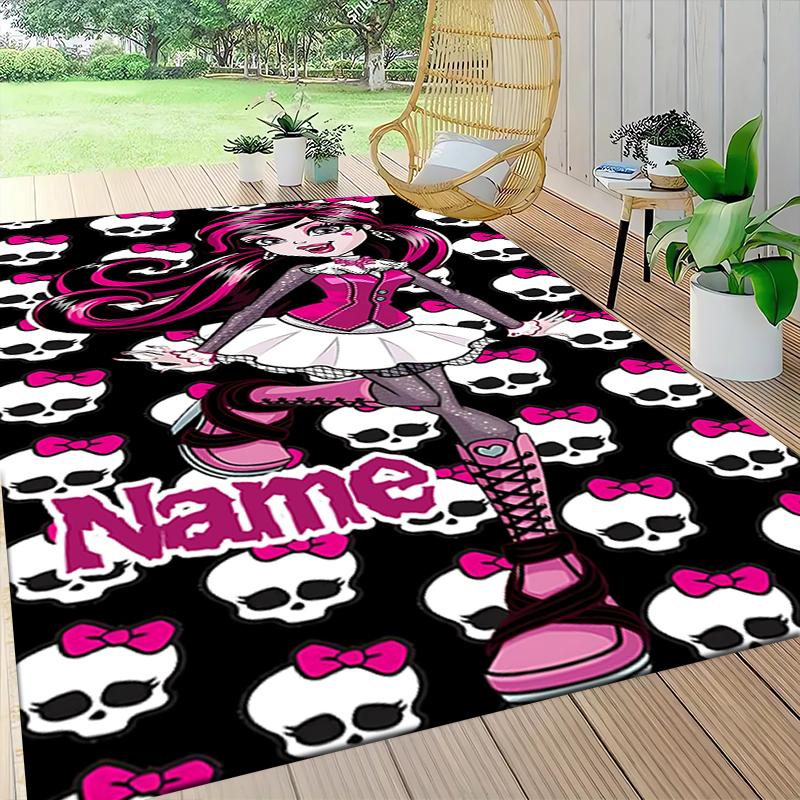 Custom Name Monster High Fashion Carpet Rug Customizable Soft Washable Anti-Slip Home Living Room Sofa Mats Personalized Rug. 0909404