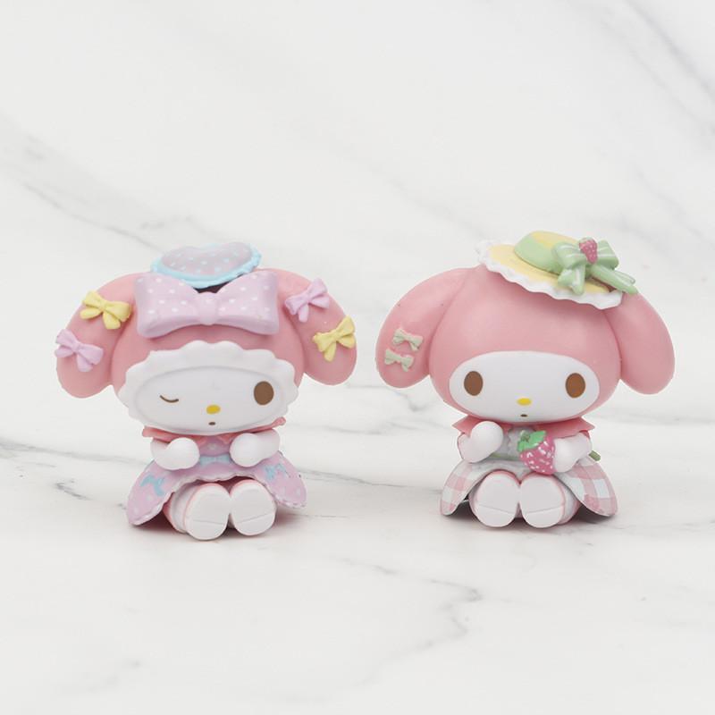 Cute My Melody Pvc Figurine Adorable Collectible Blind Box Cake Car Ornament