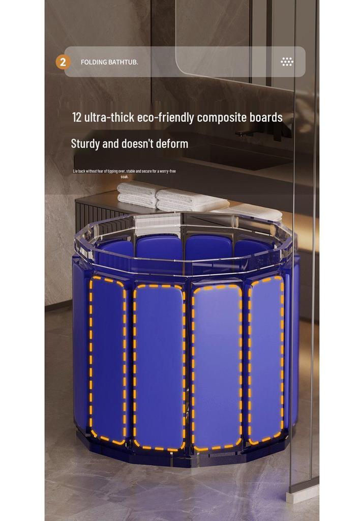 Adult and Child Folding Full Body Bathtub for Home Use with Sauna Function.