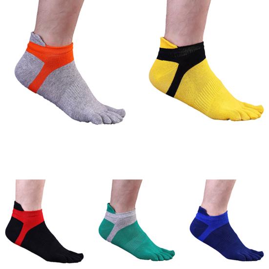 1 Pair Men's Breathable Low Cut Toe Socks No Show Athletic Five Finger Socks