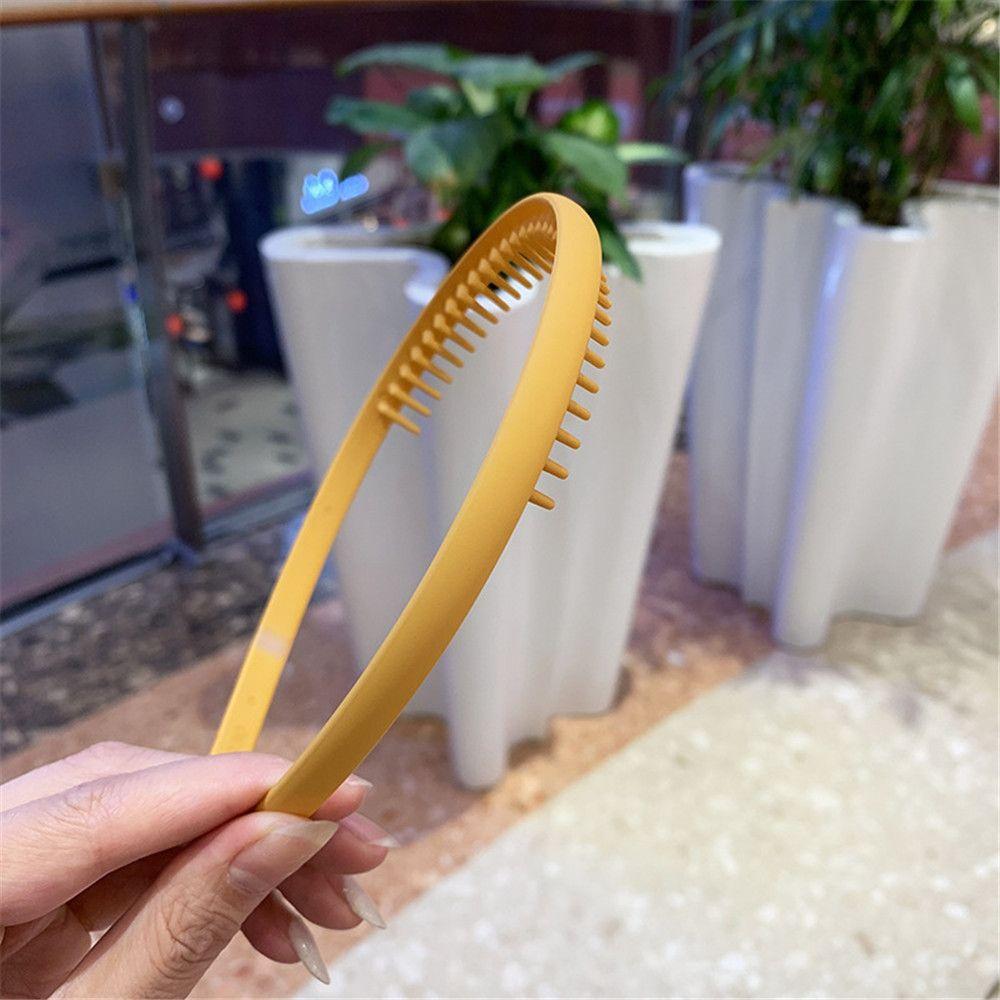 Hair Accessories Solid Color Matte Headband Non-slip Toothed Hair Band