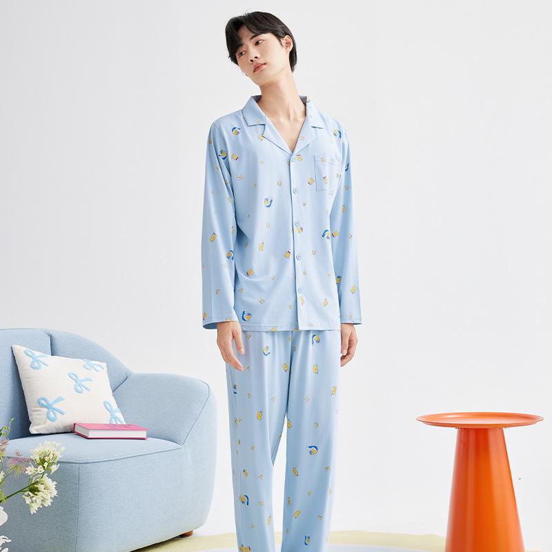 Women's Autumn Bear Print Modal Cotton Pajama Set