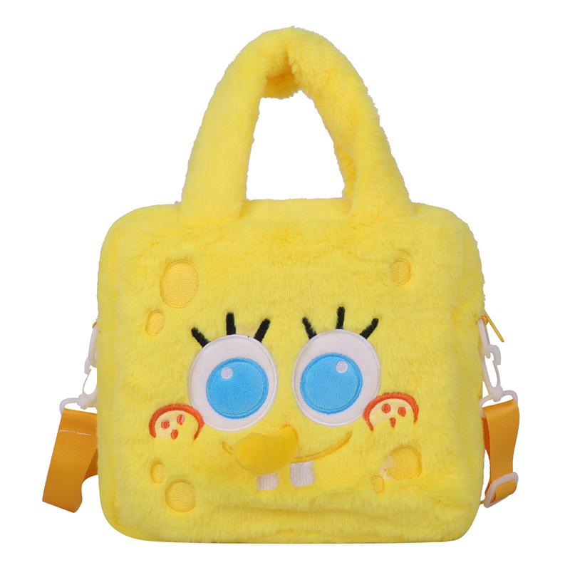 Cute plush bag female cartoon shoulder messenger bag handbag tote bag