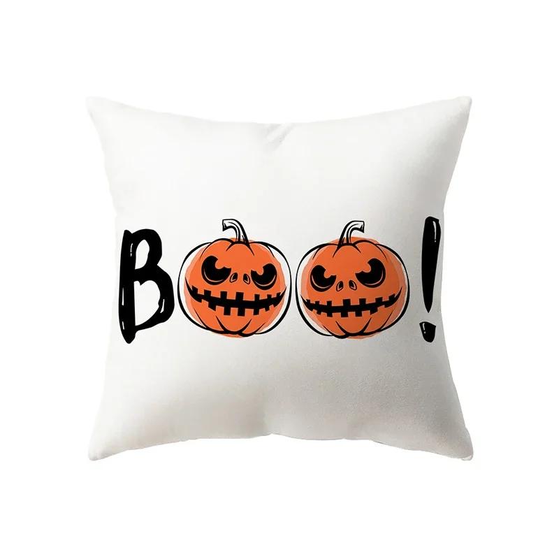 Halloween Theme Horror Pumpkin Print Pattern Cushion Cover Home Living Room Sofa Decoration Polyester Pillow