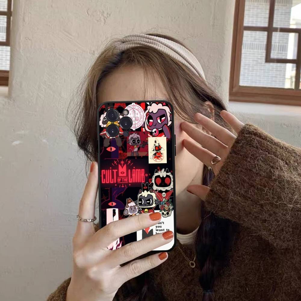 

Game C-Cult Of The Lamb Black Soft Phone Case For IPhone 16 15 14 13 11 12 17 Pro Max Mini Plus iPhone 14