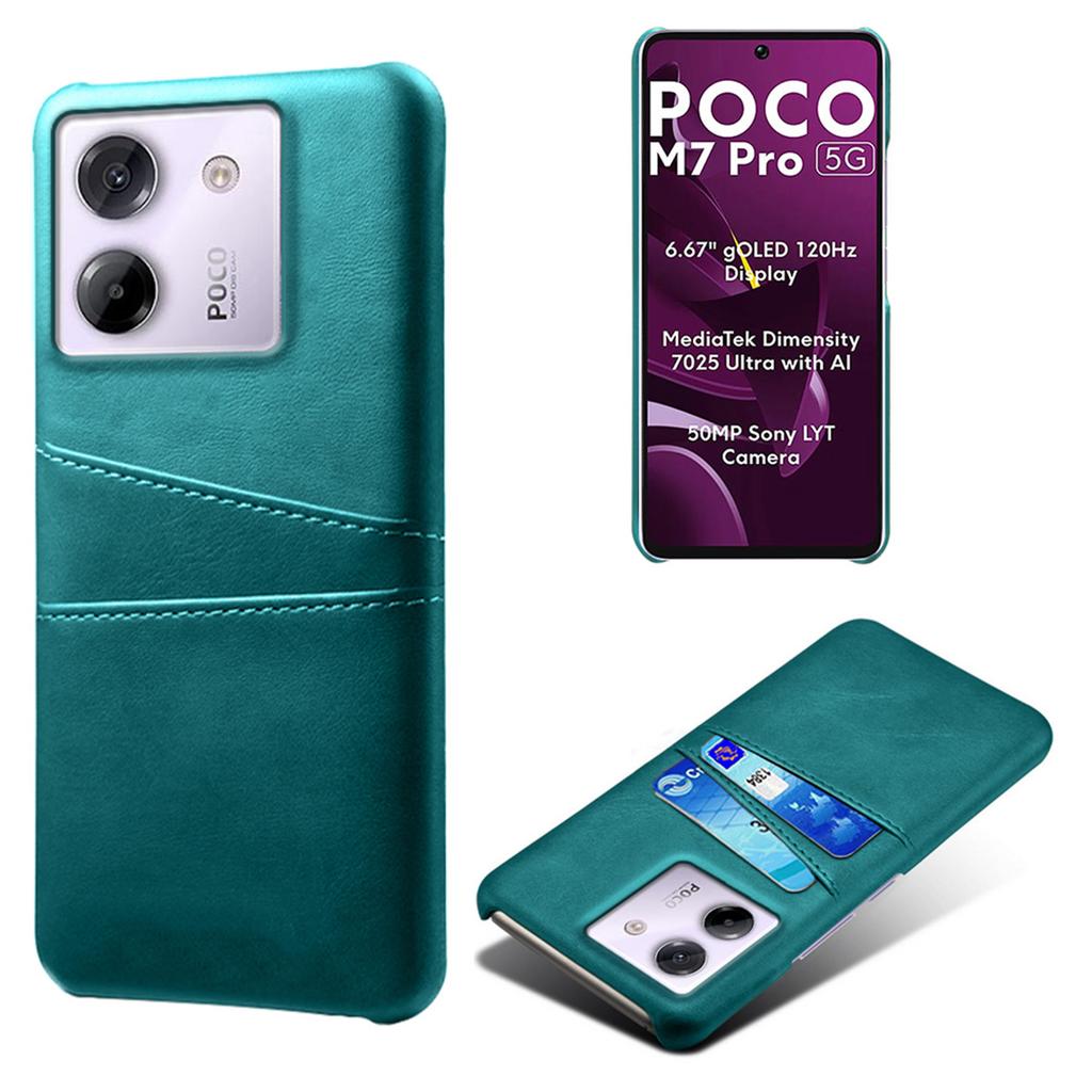 For Xiaomi Poco M7 Pro 5G Case Dual Card Slots PU Leather+Hard PC Phone Cover