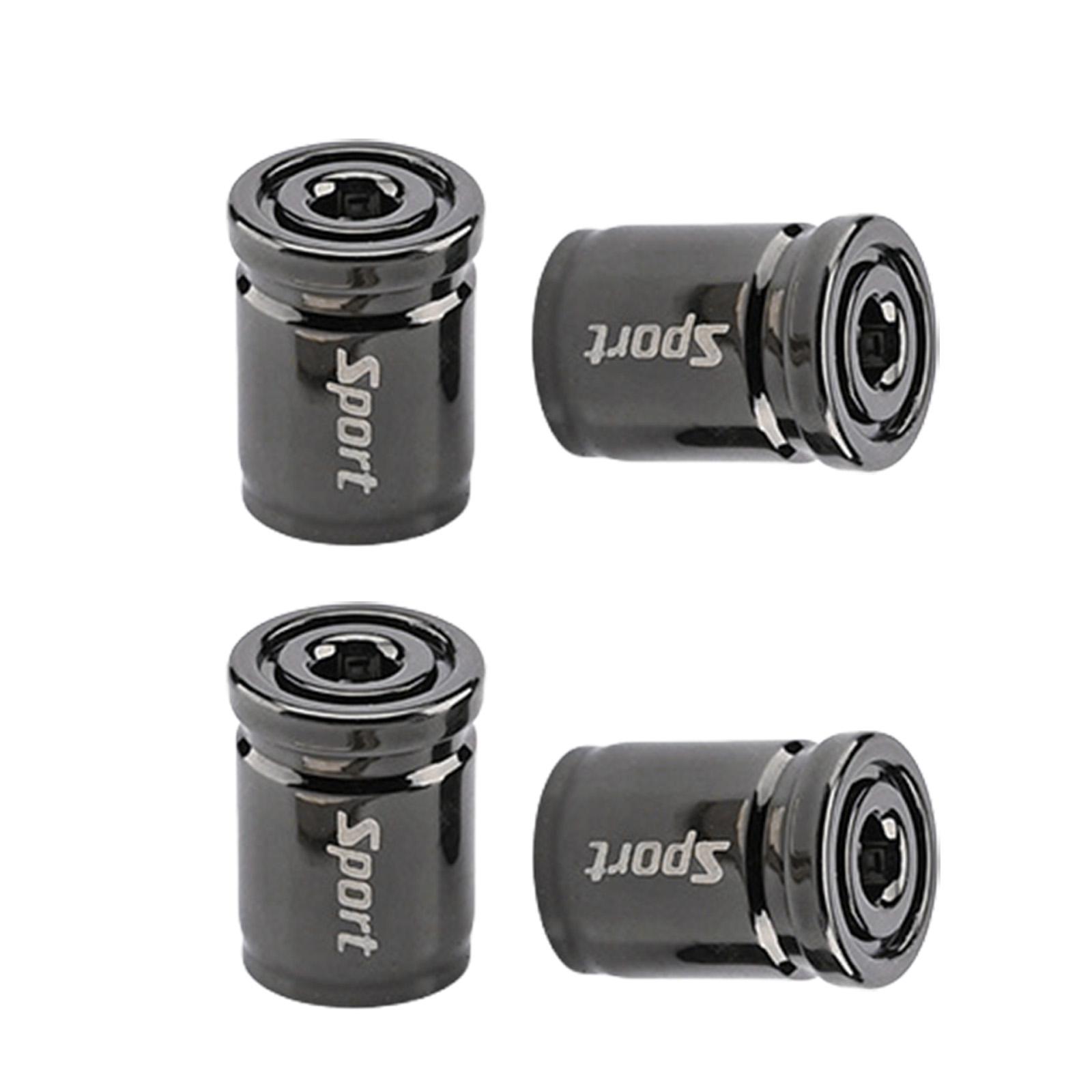 

Набор из 4 колпачков для клапанов шин автомобилей и мотоциклов, противоугонные колпачки для воздушных клапанов шин, красочные дизайны, простая установка для автомобиля чёрный