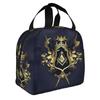 Freemasonry Symbol Lunch Bag Women Masonic Mason Freemason Thermal Cooler Insulated Lunch Box for Adult Office
