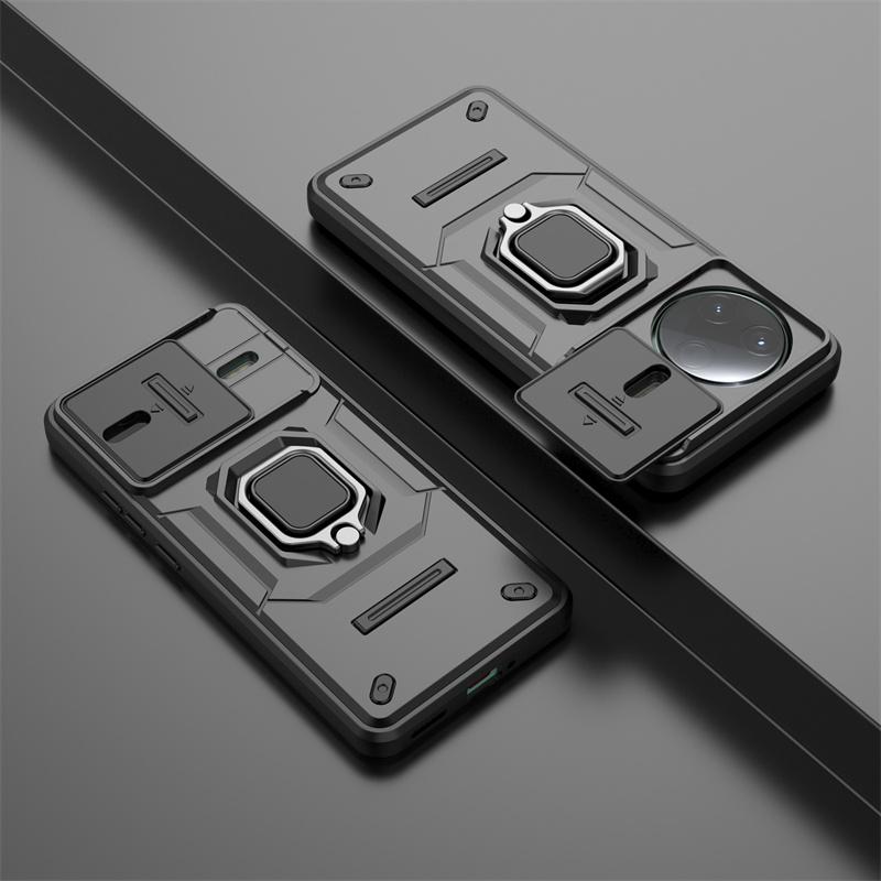 Armor Funda For Xiaomi Poco F7 Pro 5G Slide Lens Protector Ring Stand Back Cover For Poko Little F7 Ultra PocoF7 F 7 Pro 5G Capa