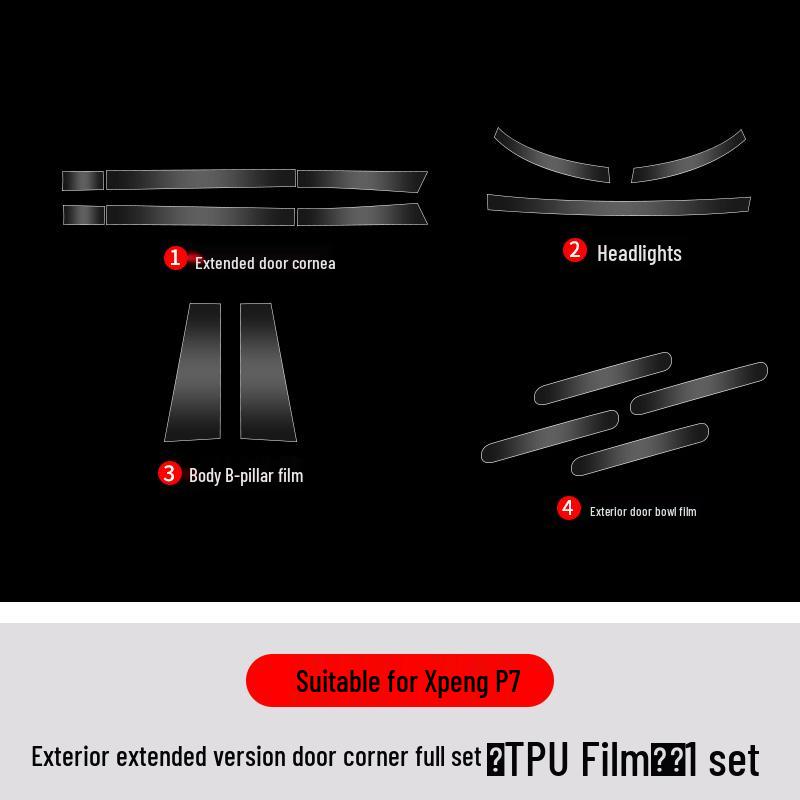Xpeng P7 Door Triangle TPU Anti-Scratch Paint Protection Film