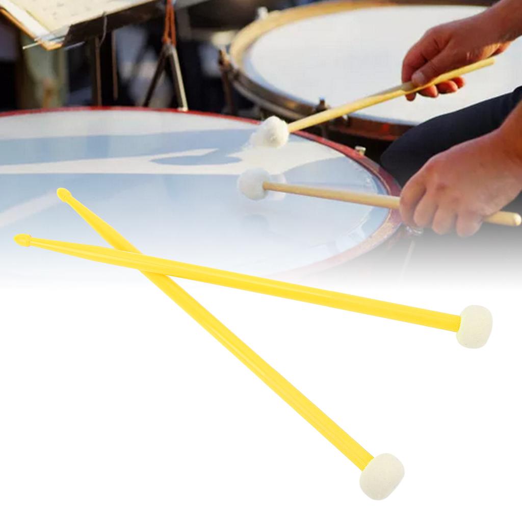 2Pcs Felt Head Nylon Handle Double Headed Instrument Accessory Set Kit for Playing