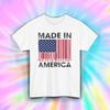 Made In America Shirt Patriotic Flag Barcode USA Pride Gift Tee S-5XL
