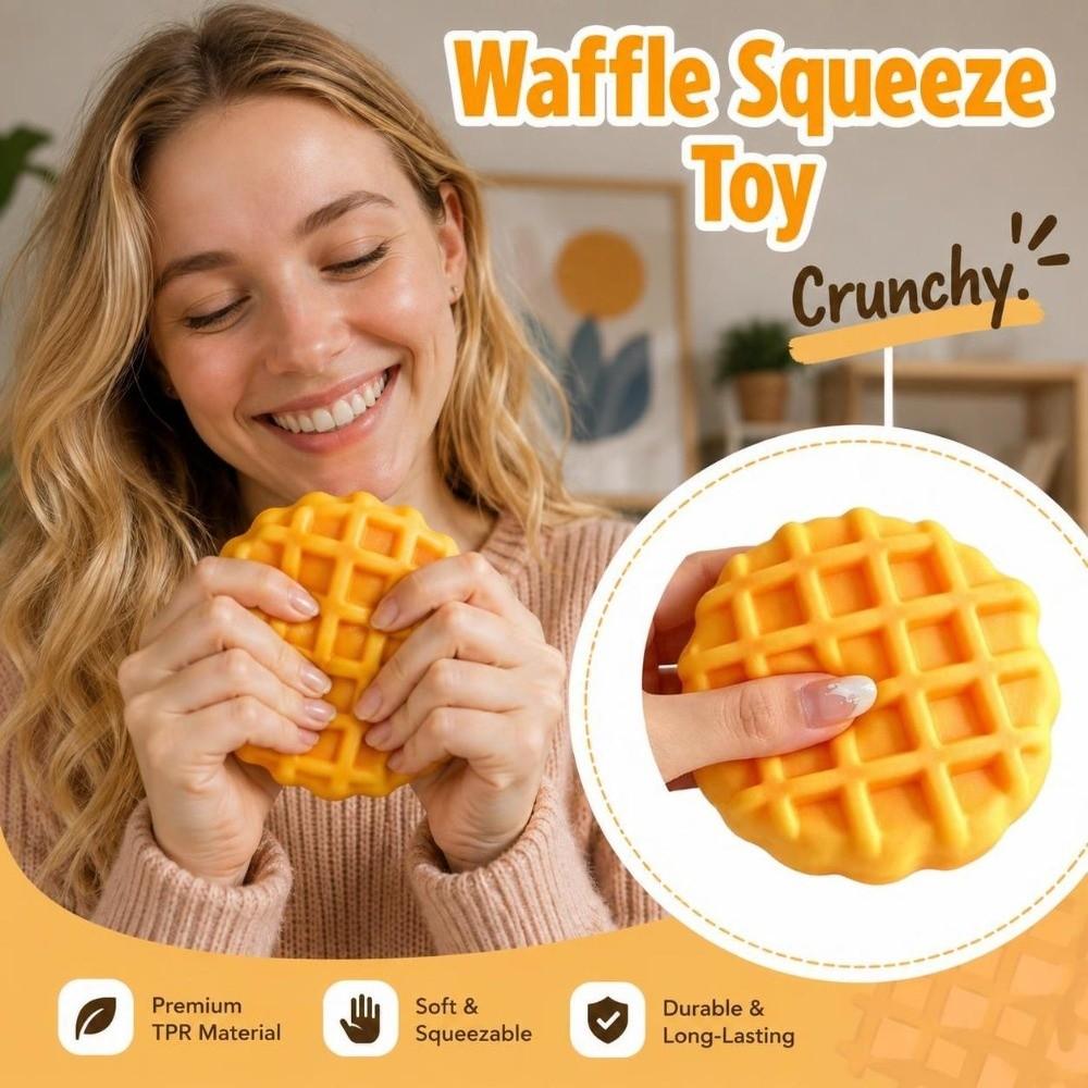 Crunchy Crackling Waffle Squishy Toy Building Blocks Realistic Dessert Pinch Children's Gifts