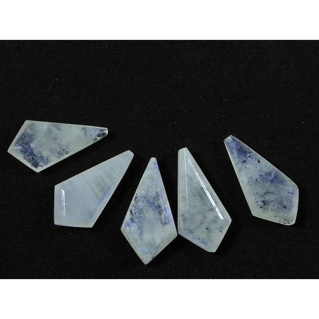 10X20MM Natural Rainbow Moonstone Shield Shape Cut Loose Gemstone 5Pcs Lot RML-927