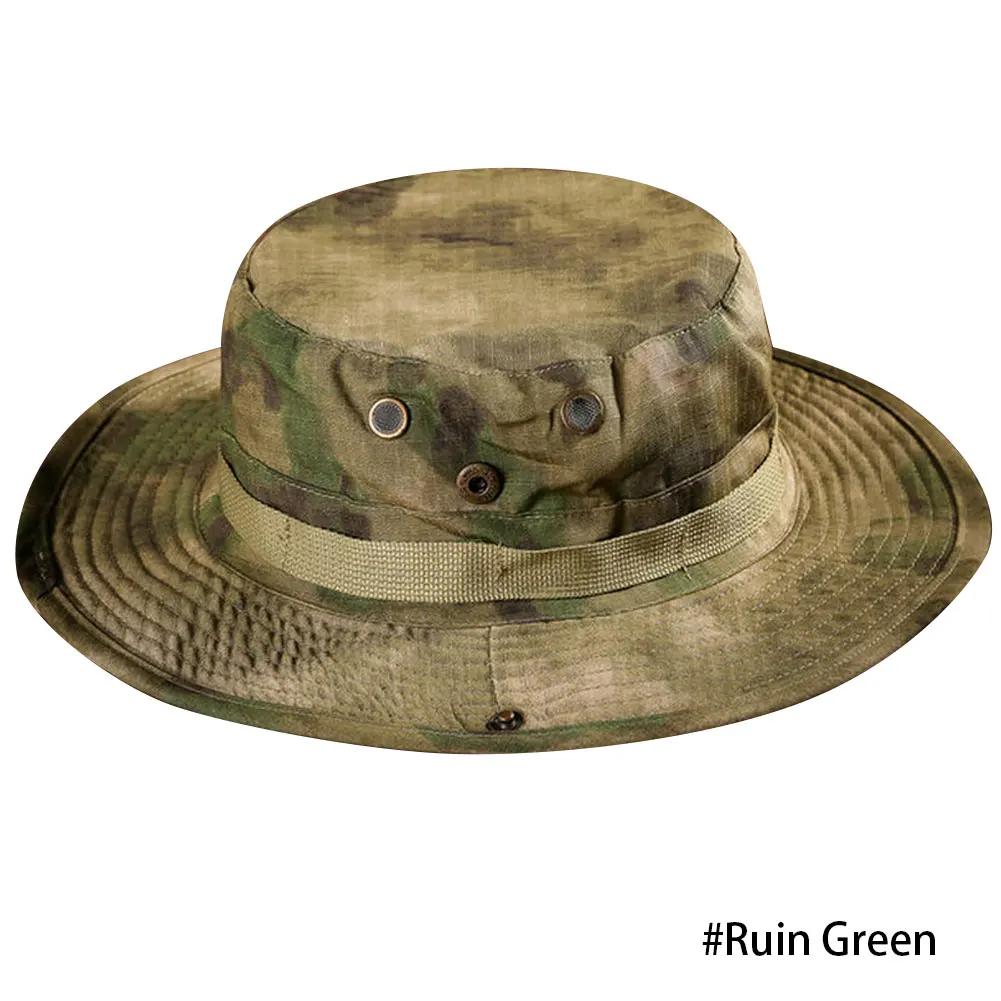 Men Hunting Hiking Outdoor Camo Sun Caps Camouflage Hat Tactical Bucket Hats Panama Summer Cap