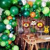 109pcs Palm Leaf Animal Balloons Garland Arch Kit Jungle Safari Party Supplies Favors Kids Birthday Party Baby Shower Boy