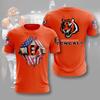 Maglietta da Calcio Uomo Stampa 3D Bandiera Americana Grafica Crepata Manica Corta Magliette Tifoso Squadra NFL Top Sportivi Casual Estivi Girocollo Camicie per Uso Quotidiano