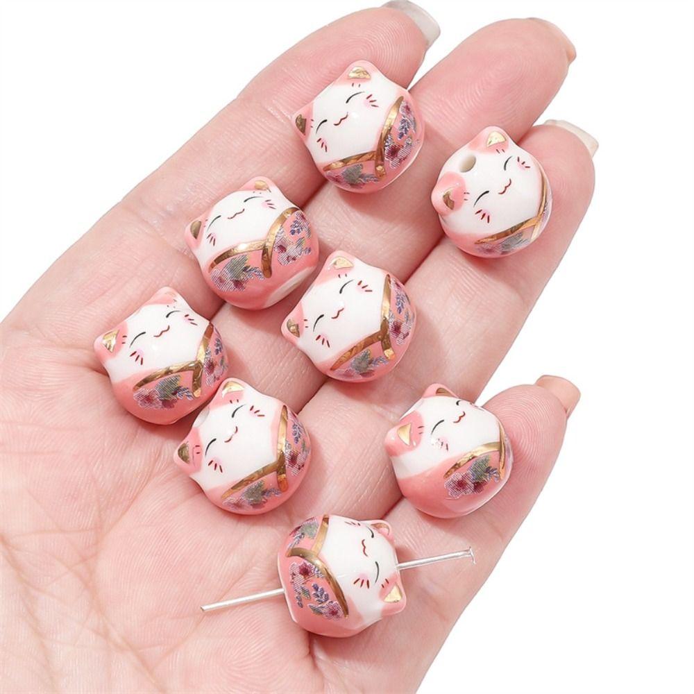 Kitty Maneki-neko Beads Cat DIY Jewelry Accessory Fashion Plutus Cat Beads  DIY Jewelry
