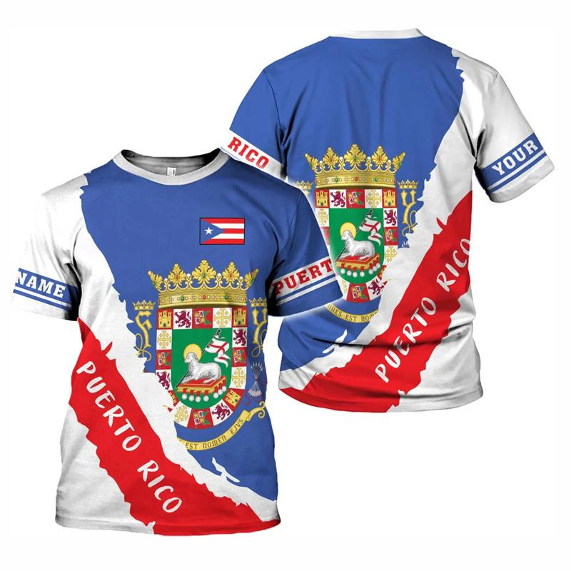 

Puerto Rico Flag Graphic T-shirt Men 3d Printed T Shirt Children Short Sleeves Tshirt XXS