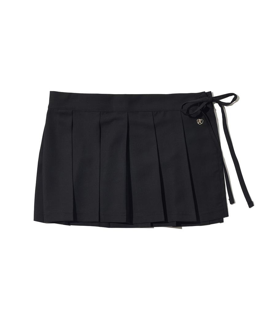 Faike Giselle Pleated Wrap Skirt_Black