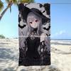 Gothic Witch Dark Rose Beach Towel Patterned Sunscreen And Windproof Suitable For Swimming Pool Camping Travel Blanket