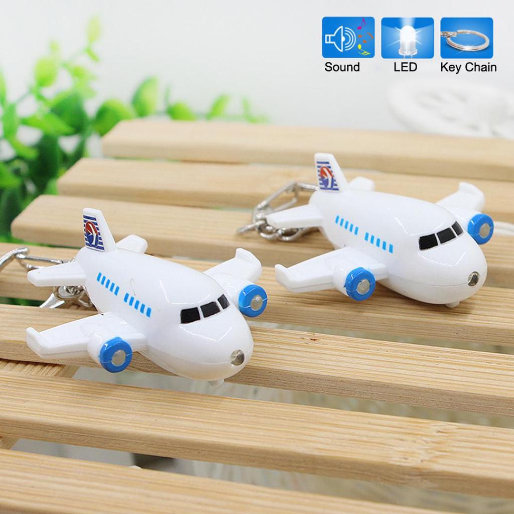 Schöner Flugzeug-Schlüsselring mit LED-Sound, Auto-Schlüsselanhänger, Handtasche, hängendes Dekor, Geschenk