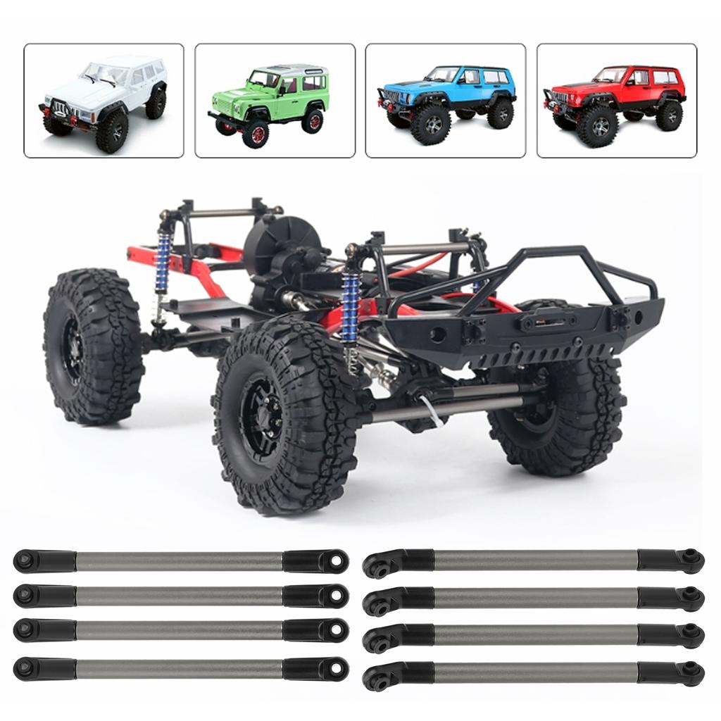 8pcs Metal Link Rod Pull Rod 275MM Wheelbase RC Accessories Fit for 110 RC Crawler