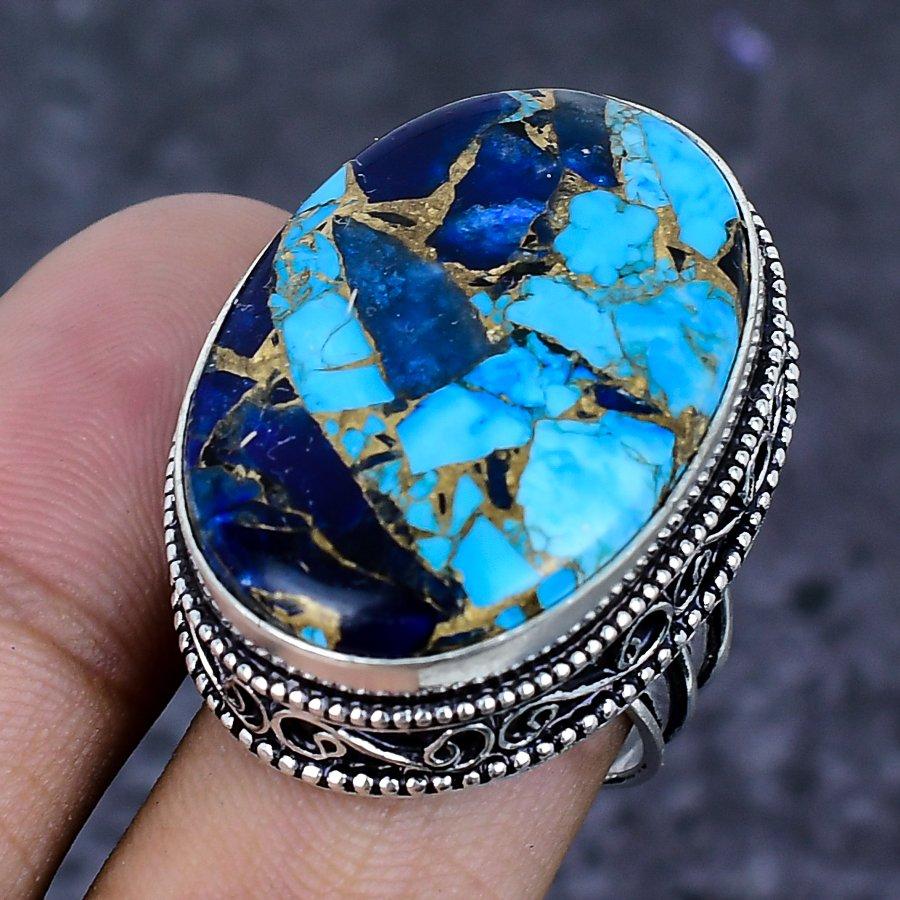 Natural Spiny Oyster Gemstone 925 Sterling Silver Jewelry Ring Size 8 ETC-13901