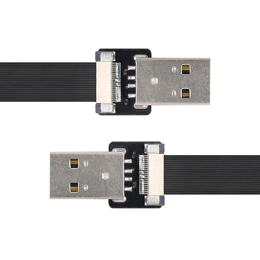 chenyang USB Flat USB Male to Male Data Transfer Charging Ribbon Flex Extension Cable 2.0 Cable, 2.0 Adapter, 1.0M
