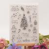 7 Stück Weihnachts-Themen-Dekorative Stempel Klare Silikonstempel für Kartenherstellung Journal Planer Scrapbooking Dekoration