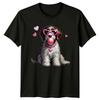 Bubblegum Dog Heart Sunglasses Animals Dogs Unisexs TShirt Unisexs Tee