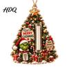 Christmas Tree Decoration with Money Clip Cash Gift Ornament 2D Acrylic Green Elf Card Decoration Personalized for Teenagers Xmas Hanging