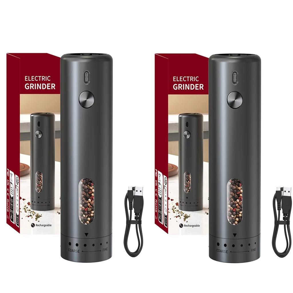 External Adjustable Pepper Grinder Portable Fashion Design Salt and Pepper Mill Rechargeable Electric Spice Grinder Kitchen Tool