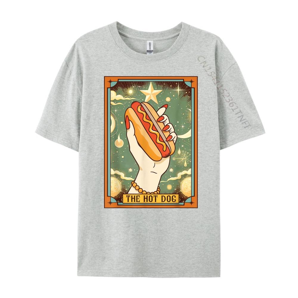 Hot Dog Bun Lover Foodie Food Lover The Hot Dog Tarot Card Camisetas Durable and Wearresistant Vintage T Shirts Party