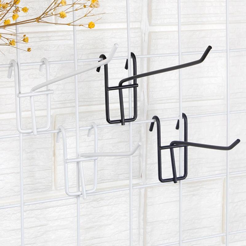 10 STÜCKE Gitterhaken Regalhaken Zubehör Haken Gitterwandhaken Supermarkt Kiosk Besenhalter Wandmontage