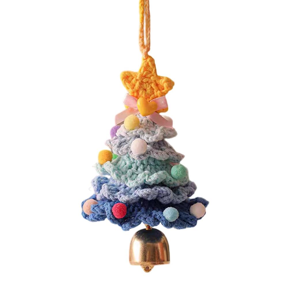 Knitted Christmas Tree Ornament Festival Hanging Decoration for Door Auto Interiors Winter Holiday Party Centerpieces