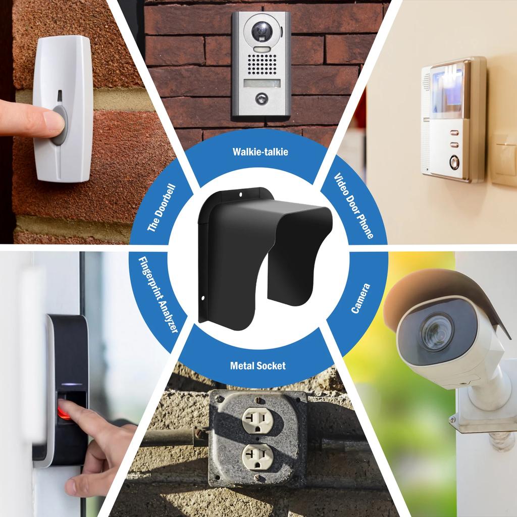 1 Pc Waterproof Access Control Protector Metal Rainproof Doorbell Rain Cover Practical Door Attendance Machine Cover for Outdoor
