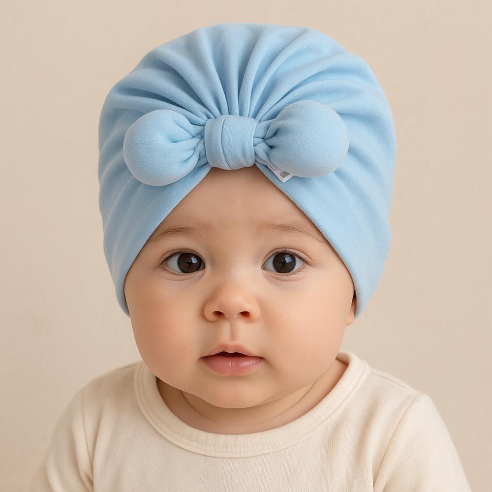 Cartoon Baby Fetal Cap 0-5 Months Newborn Turban Hat Windproof Boneless Muslin Hat  Toddler