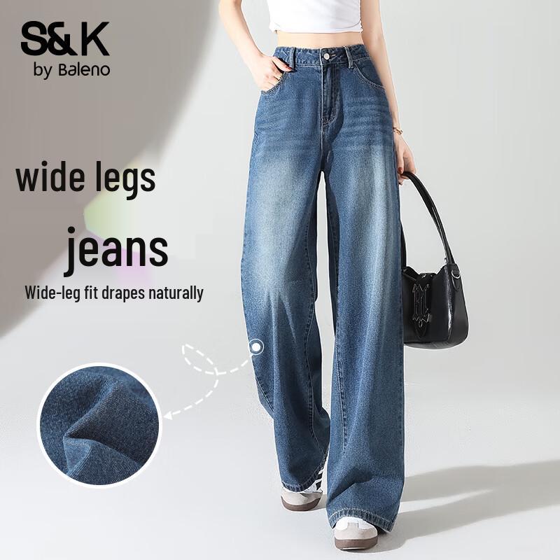 

Женские джинсы Baleno S&K с высокой посадкой и широкими штанинами L