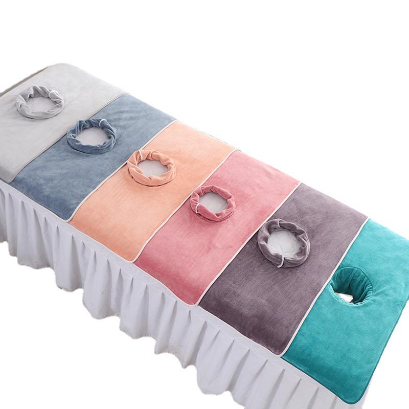 Beauty Salon Face-Down Massage Bed Pad - Thick, Absorbent, Lint-Free Large Towel with Face Hole