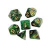 7Pcs/Set Starry Sky Acrylic Multi-side Dice Golden Number D4/6/8/10/12/20 Polyhedral Gaming Dice Prop Adults Family Night Party Board Game Essentials