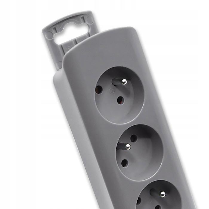 Qoltec 6-Socket Power Strip | 1.8m | Gray