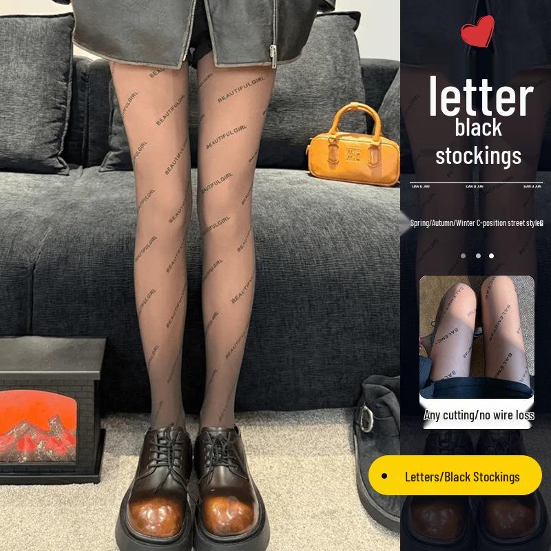 Polka Dot Black Fleece-Lined Fishnet Tights for Women – Double-Layer, See-Through Leggings for Autumn and Winter.