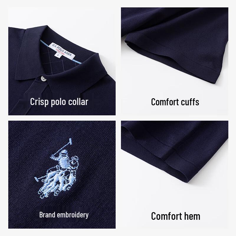 U.S. Polo Assn. Herren Eisseide Schnelltrocknendes Poloshirt