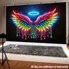 Flat-printed Neon Wing Haloartisticbackgroundcurtain Highly Suitable for Various Festivaldecorations Such As Parties Gardens Etc