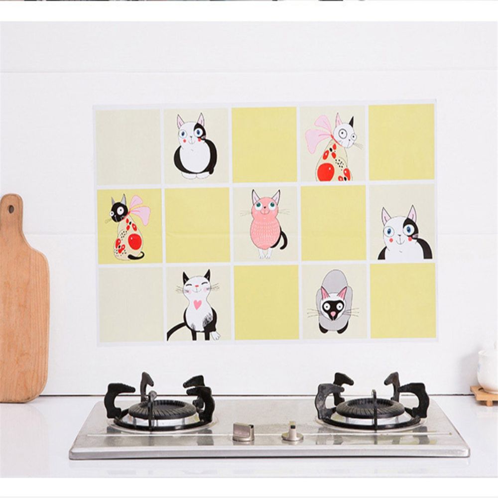 Self-Adhesive High Temperature Resistance Aluminum Foil Waterproof Wall Stickers Anti-oil Wallpaper