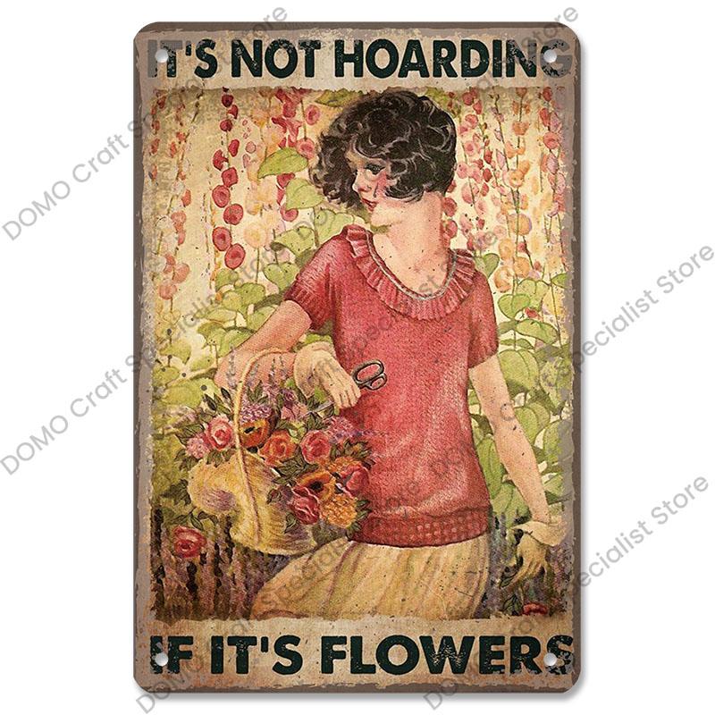 Gartenplaketten, Vintage-Metallblechschilder, Katze, Hund, Sonnenblumen, Mädchen, Metallplatte, Blumenladen, Herrenhaus, Wohnzimmer-Wanddekoration