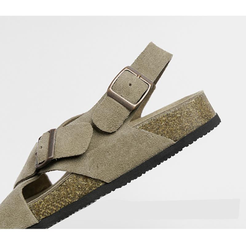 2024 2024 Women's Suede Mules Slippers Women Clogs Cork Insole Sandals with Arch Support Outdoor Beach Slides Summer Women Shoes
