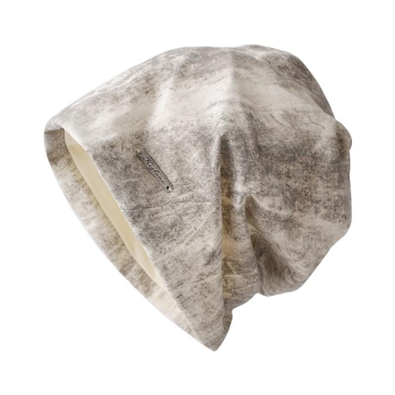 Unisex Übergroße Lässige Beanie Mütze Baumwolle Weich Gestrickte Kappe Große Kopfgröße Herbst Winter
