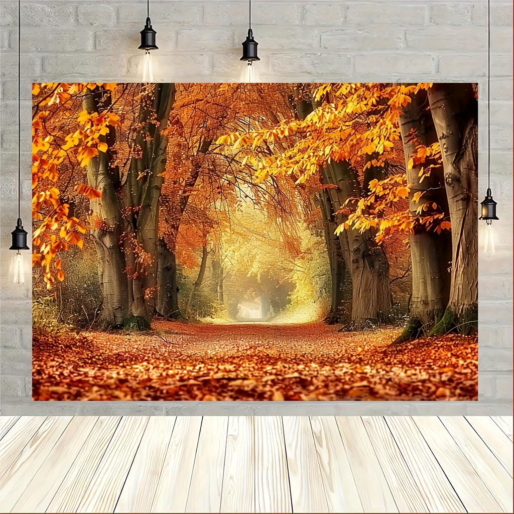 2D Flat Design 1 Piece Autumn Forest Background Birthday and Family Photos